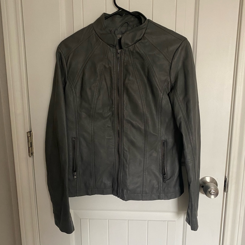 Grey Leather Jacket